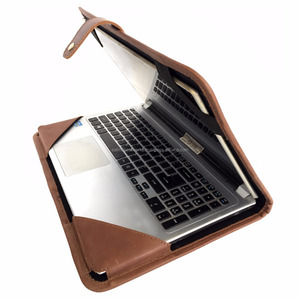 Dossier d'affaires de fonction d'ordinateur portable en cuir véritable vintage 100% fait à la main avec fermeture à glissière et dossiers de sécurité pour ordinateur portable professionnel - Product Image 5