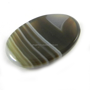 ธรรมชาติสีดำ Sard นิล16*23มิลลิเมตรรูปไข่3.73 Gms Cabochon พลอยสำหรับ J0ewelry IG0498 - Product Image 2