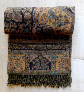 Manta tejida a mano para decoración de playa para mujer, manta de lana hervida de Color Vintage de hermoso diseñador, Floral - Product Image 1