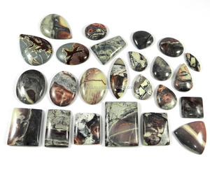 24 Stück Natur porzellan Jaspis Mix Cabochon 500 Cts