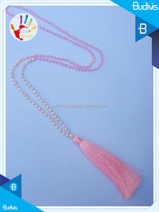 Collier long classique pour homme en perles miniatures avec pampilles et perles étincelantes, chaîne perlée de 22-23 pouces pour anniversaire - Product Image 3