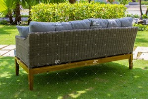 Conjunto de sofá de mimbre sintético, poliéster - Product Image 4