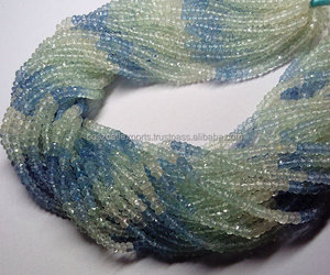 Fashion Jewelry with Shaded Faceted Roundel Aquamarine <b>Crystals</b> Healing Stones Gemstone Blue <b>Bead</b> - Product Image 1