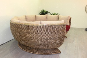 Exclusive ชุดโซฟาทรงกลมสำหรับห้องนั่งเล่น,ชุดโซฟารูปผักตบชวาดีไซน์ทันสมัยเฟอร์นิเจอร์หวายธรรมชาติ - Product Image 4