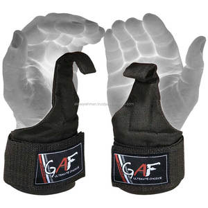 GAF Power HOUSE cinturini sollevamento pesi supporto polso palestra allenamento fasciatura Cordura gancio BLK potenza sollevamento pesi cinghie da polso