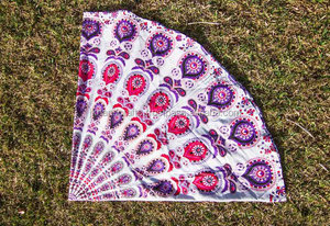 Tapiz de Mandala Roundie bohemio, toalla de playa, manta de Mandala bohemio, tapiz redondo, colgante de pared bohemio - Product Image 5