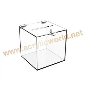 จีนโรงงานคริลิคตกแต่งเงินบริจาคกล่องที่มีห่วงโซ่โลหะในกว่างโจว - Product Image 3