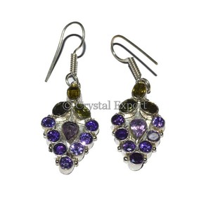 Pendientes de Ágata Facetada con Alambre, Joyería de Piedra Hecha a Mano, Regalo de Moda de Cristal para Mujer, Colección Popular - Product Image 1