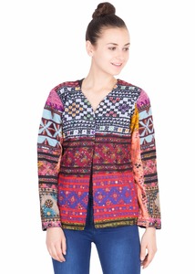 Vintage Traditional Banjara Ethnic <b>Women</b> XL Bomber <b>Jacket</b> with Designer Embroidery Decoration - Product Image 3