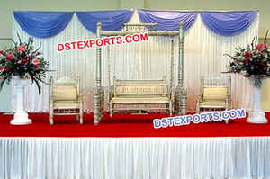 Boda india tradicional Royal Jhula Set Mehndi Stage Wedding Swing Sangeet Stage Jhula Decoración Australia - Product Image 6