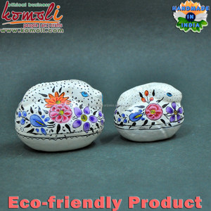 ดอกไม้สีขาวมือวาดกระต่ายรูปร่างกระดาษ Mache สัตว์กล่องของขวัญแต่งงาน - Product Image 4