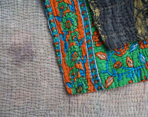 Indian Printed Kantha <b>Quilt</b> Twin Size Reversible <b>Handmade</b> Kantha Throw - Product Image 4