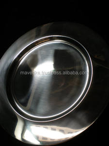 Assiettes de présentation rondes en métal argenté, idéales pour la décoration de tables à domicile et de mariage, vaisselle de dîner - Product Image 6