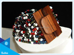 Pulsera con hebilla de madera Vintage Unisex al por mayor brazalete con cuentas para compromiso aniversario fiesta regalo patrón en forma de número - Product Image 3