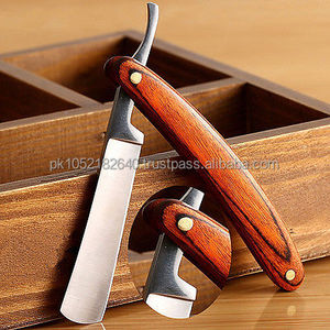 มืออาชีพคุณภาพสูงใช้ในบ้านส่วนบุคคลไม้ที่สวยงามตรงขอบตัดคอตัดผมมีดโกนหนวด - Product Image 2