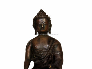 Fait à la main Noir Mat Statue de Bouddha En Laiton - Product Image 2