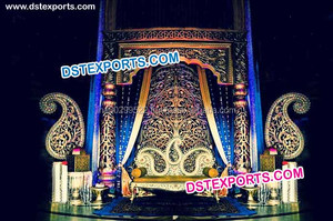 Paisley เวทีแต่งงานแบบดั้งเดิมของอินเดีย,เวทีการตกแต่งงานแต่งงานที่สวยงามเวทีการต้อนรับสไตล์คิงส์ - Product Image 2