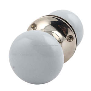 Handmade Bulk Modern Grey Ceramic Pack of 2 Mortice Round Door Handles Home Decor Cabinet Pulls for Kitchen Bedroom MDH-29 - Product Image 1