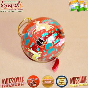 ป่าชีวิตมือวาดกระดาษ Mache คริสต์มาส Baubles เครื่องประดับบอล - Product Image 5