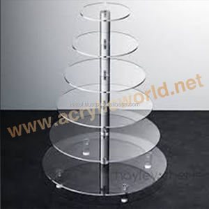 Soporte acrílico de 7 niveles para exhibición de pasteles, torre de acrílico para pastel de boda, venta al por mayor - Product Image 5
