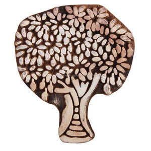 Bloque de impresión de madera con forma de árbol vintage en Indianshelf - Product Image 1