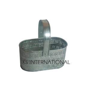 Caja de regalo de chocolate cuadrada de metal Cesta vacía Cesto DE REGALO/Frutas secas/Cesta de flores con asa - Product Image 1