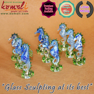 Figura de Caballito de Mar de Cristal Lampwork, Escultura Decorativa Hecha a Mano para el Hogar, la Oficina o el Escritorio - Product Image 6