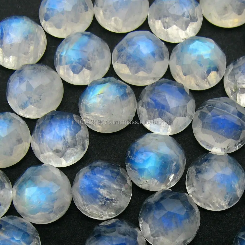 Rainbow Moon Stone crystals healing stones Lot Round Cut Faceted Color loose Gemstone Fashion