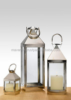 Lanternes à bougies suspendues en acier inoxydable, écologiques, lanternes argentées de haute qualité pour la décoration d'événements intérieurs et extérieurs de Noël