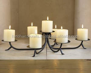 Nouveau design de candélabre en cire parfumée 4 Lite plaqué cuivre pour la décoration de la maison et de l'hôtel de mariage de Noël exporté d'Inde - Product Image 3