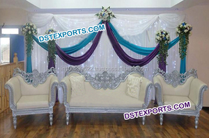 Siège de mariage indien en argent, siège d'amour de game of thrones, meubles de mariage modernes, livraison gratuite - Product Image 2