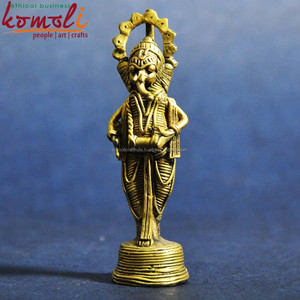 Sculpture indienne Dhokra Ganesha fabriquée à la main en cire perdue cloche coulée en métal pour la décoration intérieure, les objets de collection ou les cadeaux - Product Image 5