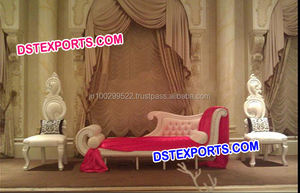 Conjunto de sofá tallado en oro para boda india, conjunto de muebles de dos plazas de diseño musulmán para boda - Product Image 4