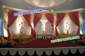 Telón de fondo con Garba bordada para boda, escenario de Mehandi, decoración, Punjabi, escenario de boda - Product Image 5