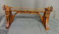 Mecanismo de manivela de estilo americano moderno industrial Levantamiento manual Metal remachado Comedor desgastado Hogar CafeD Base de mesa de comedor
