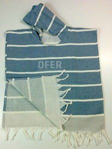 100 % Cotton Pestemal <b>Poncho</b>, for Kids Terry Back Hooded Towels Front Flat Woven Back Regular Terry <b>Toweling</b> for High Absorbency - Product Image 4