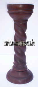 Bougeoir en bois fait à la main Design torsadé Style Vintage décor à la maison noël Deepawali fantaisie forme mariages cadeaux boîte-cadeau - Product Image 5