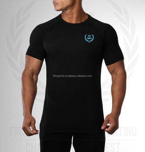 Camiseta ajustada para gimnasio deportivo para hombre, ropa deportiva ajustada, ajustada y personalizada, para entrenamiento físico, venta al por mayor - Product Image 4