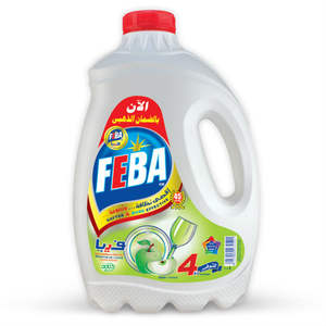 Detergente Líquido para Lavavajillas FEBA con Aroma a Manzana, 4 Kg, con 5%-15% de Ingredientes Activos para una Limpieza Eficaz y Fragancia Refrescante - Product Image 1