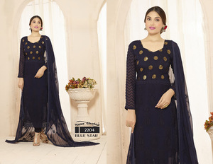 Vêtements traditionnels indiens pakistanais islamiques Salwar Kameez Khadr faits à la main en Gotta Net, robe musulmane élégante, velours de maternité - Product Image 4