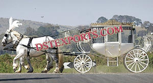 Carruaje de boda de doble caballo, cubierta negra, para bodas, Románticas - Product Image 5