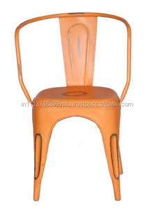 Silla de Comedor Industrial de Metal REX con Reposabrazos - Colección HONEY DROP Diseño Moderno para Hogar, Restaurante, Cocina y Uso en Exteriores - Product Image 4