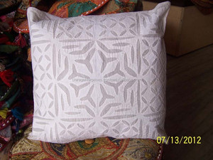 Funda de almohada de algodón espejo trabajo sofá cojín para el hogar Hotel tejido forma cuadrada indio bordado a mano funda de cojín - Product Image 2