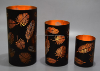 Support de bougie votive Bouddha antique en métal artisanal, noir et or, avec détails en filigrane, pour décoration d'intérieur IHA