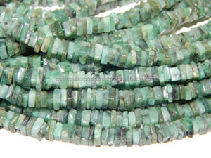 Esmeralda Natural de Alta Calidad, Certificada, en Forma de Heishi, 5x5.5mm, Cubo Cuadrado, Hilo de 16 Pulgadas, Venta al por Mayor para Collares - Product Image 4