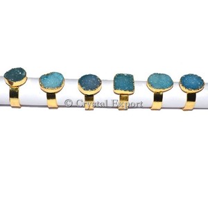 Aqua Onyx Druzy <b>Ring</b> : Buy Wholesale Druzy Metal Stone <b>Rings</b> - <b>Crystal</b> Export - Product Image 1
