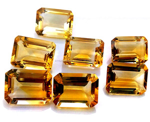 Citrino Natural Amarillo Octágono Piedras preciosas Facetadas Cabujones sueltos Piedra de corte semipreciosa - Product Image 2