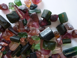 Tourmaline naturelle brute, pierres précieuses en vrac, couleurs mélangées |   Origine indienne |   Non chauffé |   Coscatlexports DS1A0480 - Product Image 2