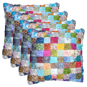 Funda de cojín de flores de seda, cuatro piezas - Product Image 1