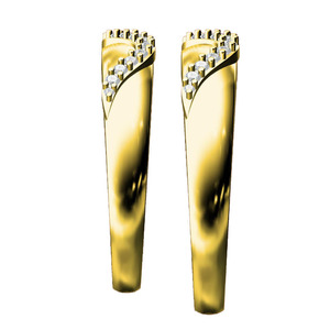 14K Yellow Gold Couple Diamond Engagement Bands Real Diamond <b>Wedding</b> <b>Rings</b> <b>Set</b> <b>His</b> <b>and</b> <b>Hers</b> Matching Bands Elegant Fine Jewelry - Product Image 4